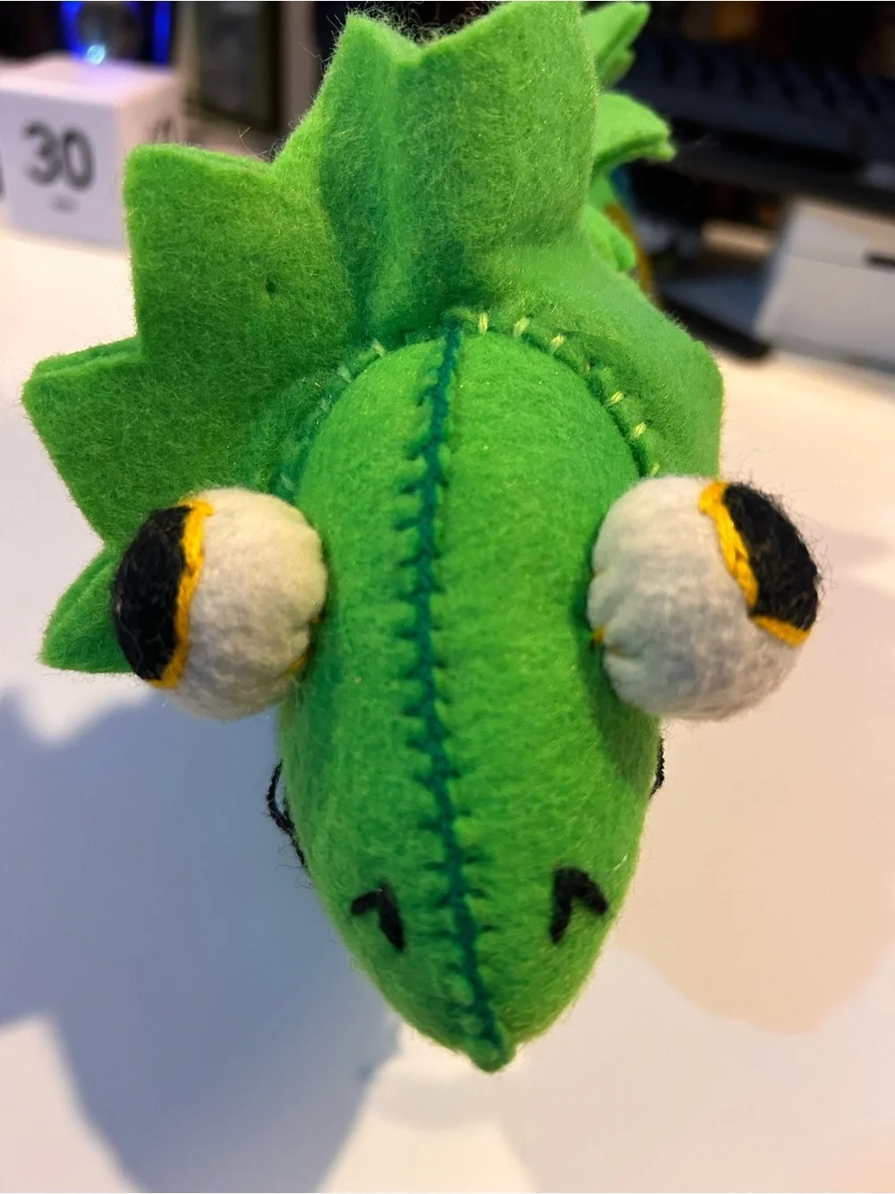 Handmade And Embroidered Green Chameleon Plush Toy New